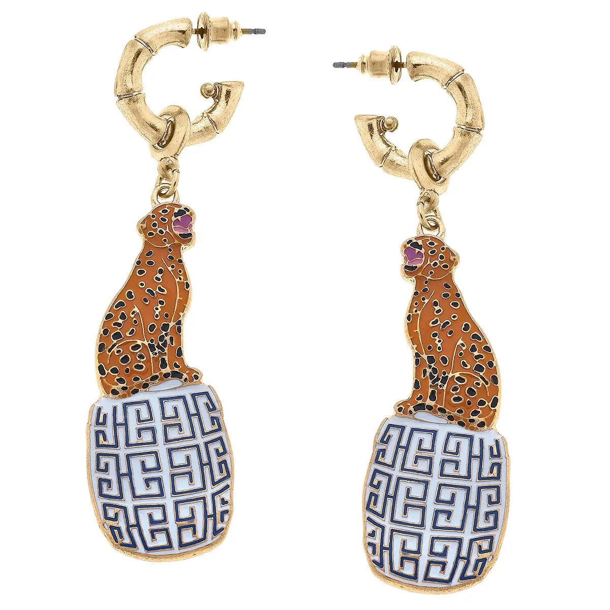 Rio Enamel Jaguar Earrings