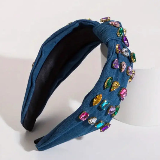 Rhinestone Denim Headband