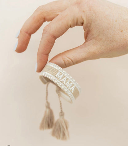 Mama Embroidered Bracelet